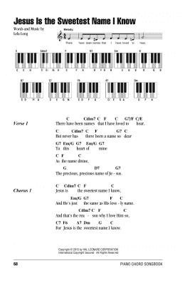 page one of Jesus Is The Sweetest Name I Know (Piano Chords/Lyrics)