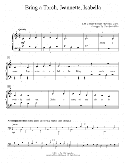page one of Bring A Torch, Jeannette, Isabella (Educational Piano)