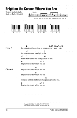page one of Brighten The Corner Where You Are (Piano Chords/Lyrics)