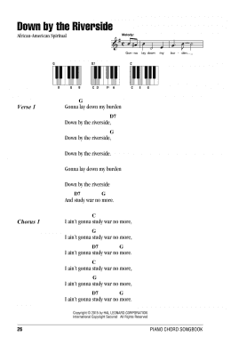 page one of Down By The Riverside (Piano Chords/Lyrics)