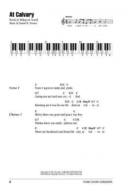 page one of At Calvary (Piano Chords/Lyrics)