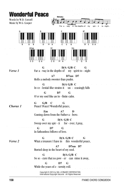 page one of Wonderful Peace (Piano Chords/Lyrics)