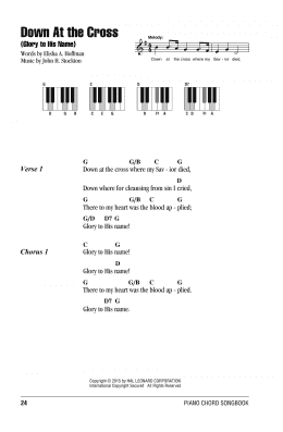 page one of Down At The Cross (Glory To His Name) (Piano Chords/Lyrics)