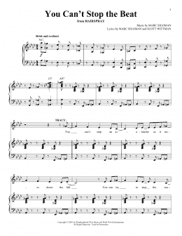 page one of You Can't Stop The Beat (Piano & Vocal)