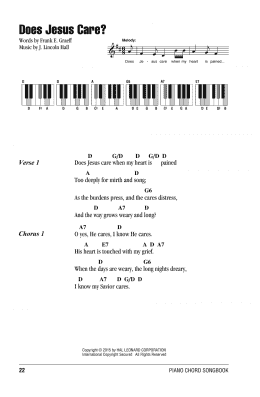 page one of Does Jesus Care? (Piano Chords/Lyrics)