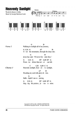 page one of Heavenly Sunlight (Piano Chords/Lyrics)