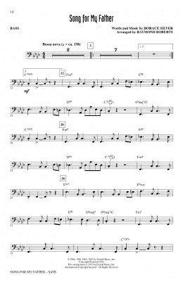 page one of Song For My Father (SATB Choir)