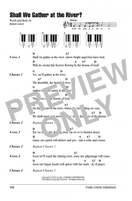page one of Shall We Gather At The River? (Piano Chords/Lyrics)