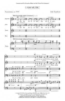 page one of I Am Music (SATB Choir)
