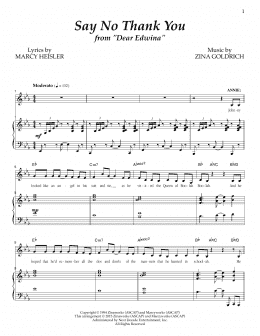 page one of Say No Thank You (Piano & Vocal)