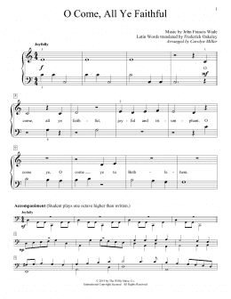 page one of O Come, All Ye Faithful (Adeste Fideles) (Educational Piano)