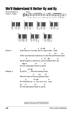page one of We'll Understand It Better By And By (Piano Chords/Lyrics)