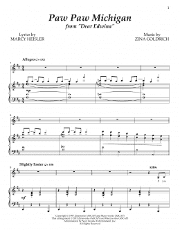 page one of Paw Paw Michigan (Piano & Vocal)