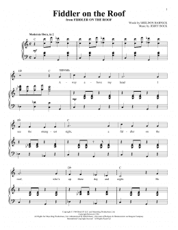 page one of Fiddler On The Roof (Piano & Vocal)