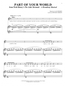 page one of Part Of Your World (from The Little Mermaid) (Piano & Vocal)