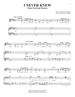 page one of I Never Knew (Piano & Vocal)