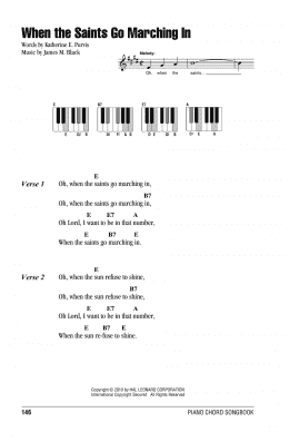 page one of When The Saints Go Marching In (Piano Chords/Lyrics)