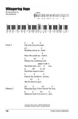 page one of Whispering Hope (Piano Chords/Lyrics)