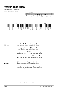 page one of Whiter Than Snow (Piano Chords/Lyrics)