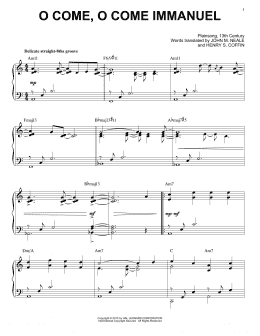 page one of O Come, O Come Immanuel [Jazz version] (arr. Brent Edstrom) (Piano Solo)