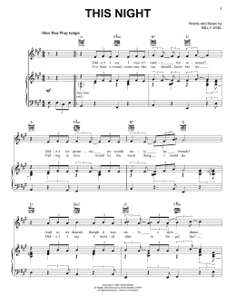 page one of This Night (Piano, Vocal & Guitar Chords (Right-Hand Melody))