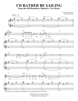 page one of I'd Rather Be Sailing (Piano & Vocal)