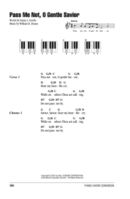 page one of Pass Me Not, O Gentle Savior (Piano Chords/Lyrics)