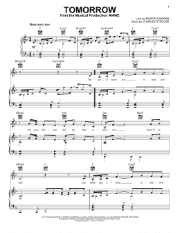 page one of Tomorrow (Piano, Vocal & Guitar Chords (Right-Hand Melody))
