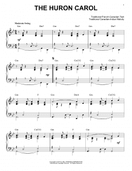 page one of The Huron Carol [Jazz version] (arr. Brent Edstrom) (Piano Solo)