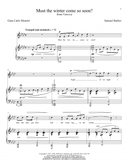 page one of Must The Winter Come So Soon? (Piano & Vocal)