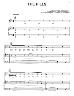 page one of The Hills (Piano, Vocal & Guitar Chords (Right-Hand Melody))