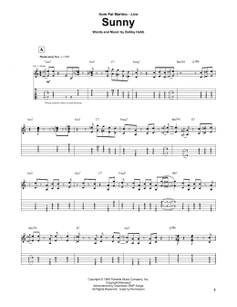 page one of Sunny (Guitar Tab)