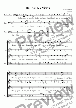 page one of Be Thou My Vision (SATB)