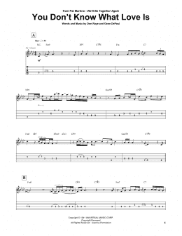 page one of You Don't Know What Love Is (Guitar Tab)