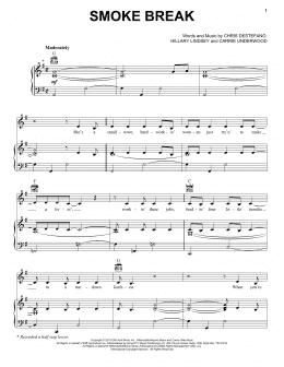 page one of Smoke Break (Piano, Vocal & Guitar Chords (Right-Hand Melody))