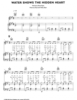 page one of Water Shows The Hidden Heart (Piano, Vocal & Guitar Chords (Right-Hand Melody))