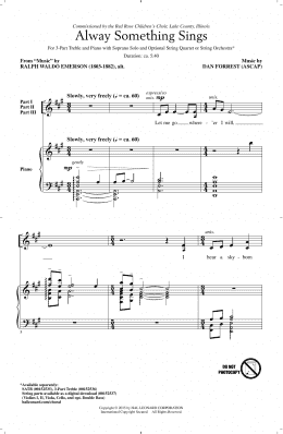 page one of Alway Something Sings (3-Part Treble Choir)