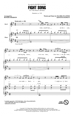 page one of Fight Song (arr. Roger Emerson) (3-Part Mixed Choir)