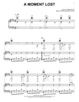 page one of A Moment Lost (Piano, Vocal & Guitar Chords (Right-Hand Melody))