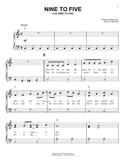 page one of Nine To Five (Very Easy Piano)