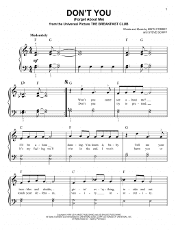 page one of Don't You (Forget About Me) (Easy Piano)