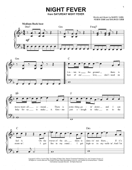 page one of Night Fever (Easy Piano)