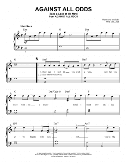 page one of Against All Odds (Take A Look At Me Now) (Very Easy Piano)