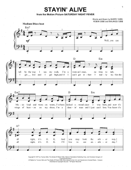 page one of Stayin' Alive (Easy Piano)