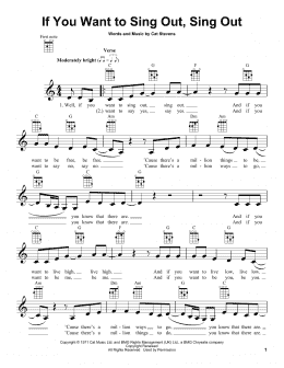 page one of If You Want To Sing Out, Sing Out (Ukulele)