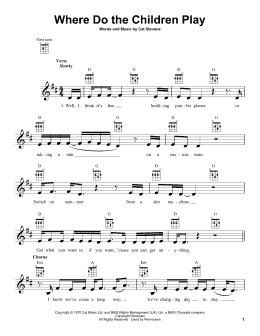 page one of Where Do The Children Play (Ukulele)