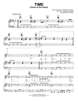 page one of Time (Clock Of The Heart) (Piano, Vocal & Guitar Chords (Right-Hand Melody))