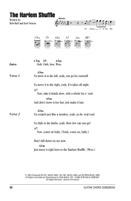 page one of The Harlem Shuffle (Guitar Chords/Lyrics)
