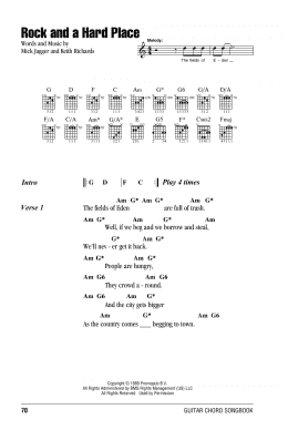 page one of Rock And A Hard Place (Guitar Chords/Lyrics)