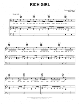 page one of Rich Girl (Piano, Vocal & Guitar Chords (Right-Hand Melody))